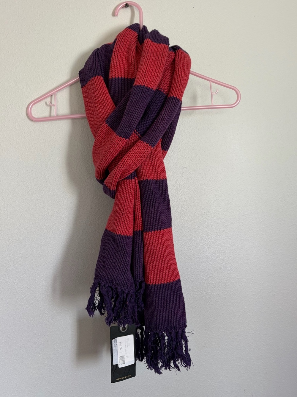 *NWT* Scotch & Soda Striped Red and Purple Knit Scarf